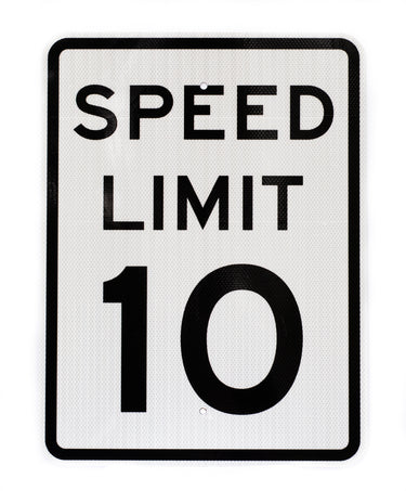 Zing Traffic Sign, Speed Limit 10 MPH, Recycled Aluminum, 24